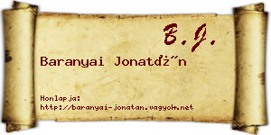 Baranyai Jonatán névjegykártya